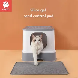 Kimpets Tappetino per lettiera per gatti Tappetino per animali domestici Controllo WC Splash Rub Piede Sabbia che cade 210713
