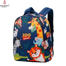 Edison 3D Tier Kinder Rucksäcke Anti-verlorene Mädchen Jungen Rucksack Kleinkind Kinder Schultaschen Kindergarten Cartoon Tasche LJ201225