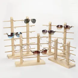 Fashion Sunglasses Frames 1 Pcs Wood Sunglass Display Rack Shelf Wooden Durable Eyeglasses Show Stand Holder QL Sale Seae22