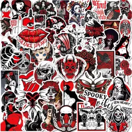 50Pcs Dark Red Punk Horror Gothic Punk Goth Graffiti Stickers Pack For Moto Car Suitcase Laptop Sticker Skateboard