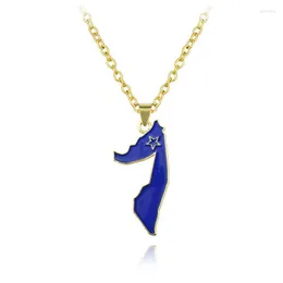 Ketten Somalia Karte Flagge Anhänger Halsketten Gold Farbe Schmuck Für Frauen/Männer Unisex Somaliland Choker Geschenke Lustige Party Halskette Ketten Godl22