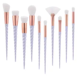 Unicorn Thread Makeup Brushes Professional Make Up Fiber Brush Set Tools Eyebrow Eyeliner Powder W220420