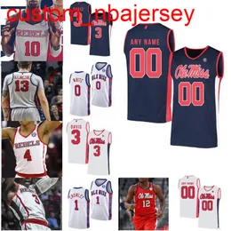 Ole Miss Rebels NCAA College Basketball Jersey Terence Davis Bryce Williams Breein Tyree Sammy Hunterrobinson Carlos Curry Costume Costume Costume