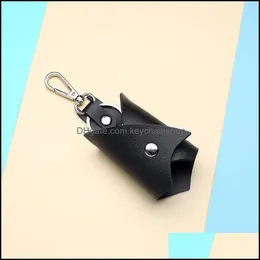 Keychains Fashion Accessories Creative Bat Shaped Pu Leather Keychain Women Men Car Key Protective Er Waist Hanging Case Jewelry Drop Delive