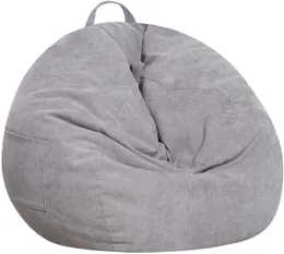 Weicher Sitzsack-Stuhlbezug (ohne Füllstoff), Stofftier-Aufbewahrung für Kinder, Premium-Cord-Sitzsack zum Organisieren von Plüschtieren oder Memory-Schaum, klein, 100 l