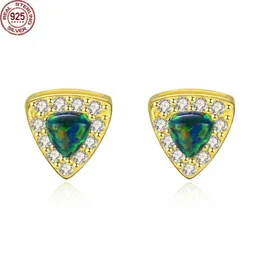 2022 Pure 925 Sterling Silver Hegetric Stud arrings for Women Colonful Opal Boucles d'Oreilles dour les femmes fine Jewelry for you design