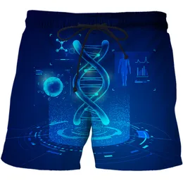 3D AI Technology Data Pattern Print Quick Dry Beach Shorts Men Summer Printed Men Men Twising Trunks Casual 220624