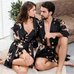 Mens Sleepwear Luxury Designer Par Silk Robes Set 7xl Women Soft Bathrobe Satin Nightgown Men Casual Home Clothingmens