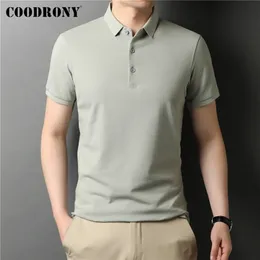Marka Coodrony Wysokiej jakości Summer Classic Cure Color Casual Short Sleeve Cotton Polo Shirt Men Slim Soft Cool Clothing C5200S 220606