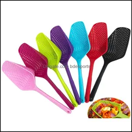 Spoons Flatware Kitchen Dining Bar Home Garden Filter Kitchen Accessories No-Stick Drain Colanders Food Fruit Shovel Strainers Veggies Wa