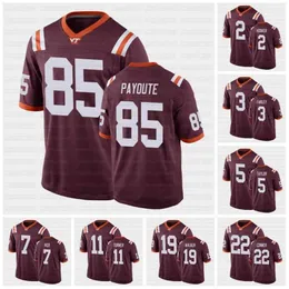 CEOC202 Virginia Tech Hokies NCAA JOGO DE FUTEBOLO DE MAROON Jersey 2 Hendon Hooker 3 Caleb Farley Taylor Vick Turner Walker Conner Ashby McClease Tisdale