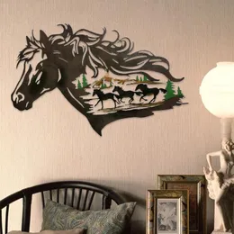 Dekorativa föremål figurer metall västra häst skugga hängande dekor skog djur bred rustik vägg konst hem dekoration gåva för speciell