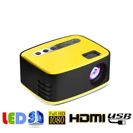 T20 Mini Bärbara projektorer Lätt att bära 1080P USB HD LED Home Media Videospelare Bio Miniatyrprojektor 320x240 pixlar