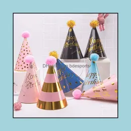 Party Decoration Event Supplies Festive Home Garden Birthday Hat Cap Kids Cone Partys Hats For Baby Shower Bithdays Group Activities Fancy