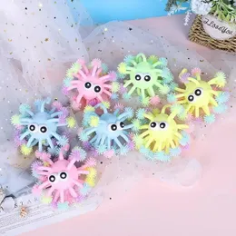 UPS 5 Inch Vent Fidget Toys Convex Eye Luminous Hedgehog Multi-Head Octopus Glowings hed sea urchin LED glowing Ball toy