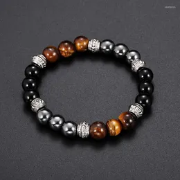 Beaded Strands Magnetic Tiger Eye Armband T för älskare Hematit Stenarmele Hälsovård Magnet Män kvinnor Hjälp viktminskningssmycken Kent22