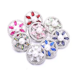 Çiçek şekli kristal çırpıda düğme kepçeleri takı bulguları rhinestone 18mm metal çıtçıt düğmeleri diy kolye bilezik mücevherleri