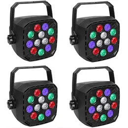 Profesyonel Sahne Işıkları 12 LED RGBW GİSTER KONUT İLE IŞIK IŞIKLAR DMX 512 SES AKTİFİ IŞIK LED DISCO DJ PAR LIGHT PARTY CLUB Düğün