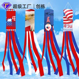 Amerikanska flaggan Wind Sock Cone Independence Day Labour Days Festliga Party Flaggor 4 Färger