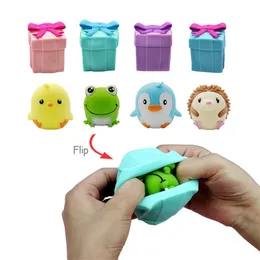 Fidget s Flip Gift Box Cute Pet Pinch Animal Silicone Expression Emotional Antistress Decompression To Adult Kid Toy 220628