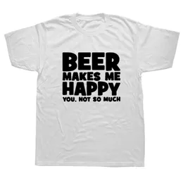قمصان الرجال المضحكة الجعة تجعلني سعيدا القمصان الرسم القطن الشارع الشارع قصير الأكمام o-neck harajuku tyr shirt typry mens