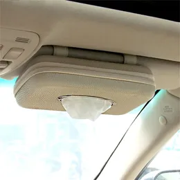 Bil servetthållare hängande vävnadslåda auto solskade lagringslådor mikrofiber läder sol visir pappershållare 220523