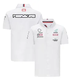 2022 Yeni F1 Team Tişört Düğmesi Gömlek Yaz Yarışı Kısa Kollu Formül Formül Bir Tişört Kısa Kollu Erkekler Fan Jersey Yarış Takımı Logosu Plus Boyut