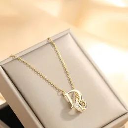 Новые элегантные женские подарки Micro Pave Do Подвесное ожерелье Золотое из нержавеющей стали украшения из нержавеющей стали