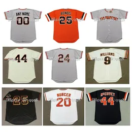 NA85 Vintage 24 Willie Mays Jerseys 25 Barry Bonds 44 Willie McCovey 6 J.T. Neve 22 Will Clark 7 Kevin Mitchell 18 Duane Kuiper 10 Lemaster 9