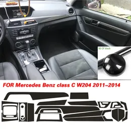 Pour Mercedes Benz Classe C W204 2011-2014 Panneau de commande central  intérieur Poignée de porte Autocollants en fibre de carbone 5D, accessoire  de style de voiture - Temu Belgium
