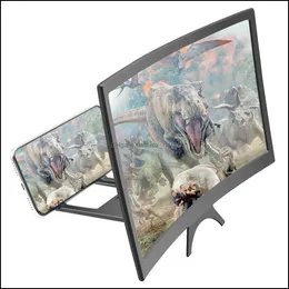 Other Home Garden 12 Inch Curved Phone Screen Amplifier Hd 3D Video Mobile Magnifying Glass Stand Bracket Foldab Dh87Z