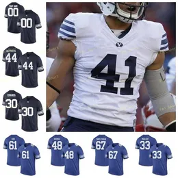 Nik1 NCAA College Jerseys BYU Cougars 1 Zach Wilson 4 Lopini Katoa 15 Aleva Hifo 18 Gunner Romney 21 Talon Shumway Custom Football Stitched