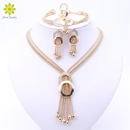 Frauen Braut Feine Kristall Afrikanische Perlen Schmuck Sets Für Hochzeit Party Kleid Zubehör Set Ohrringe Anhänger Halskette Ringe 220726