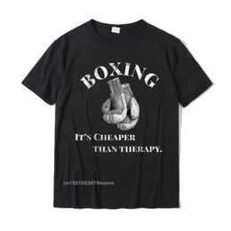 Camiseta engraçada de boxe ER do que terapia Design masculino Top-shirts Tops de algodão Tees impressos em 220509