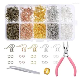 Earring Making Consumables Kit With Hook Jump Ring Pliers Tweezers Opener Used To Make Earrings Storage Boxes & Bins