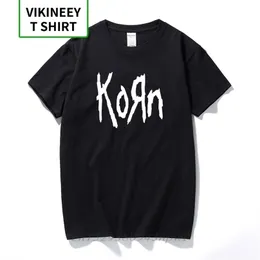 Męskie koszule moda krótkie rękawie Korn Rock Band Letter T Shirt Cotton High Street Tee koszule plus size 220423