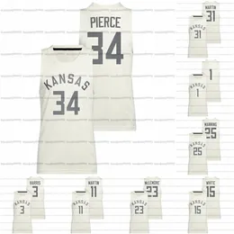 A3740 Maßgeschneidertes Kansas Jayhawks NCAA College-Basketballtrikot Paul Pierce Danny Manning Joseph Yesufu Cam Martin Ben McLemore Bobby Pettiford Jalen