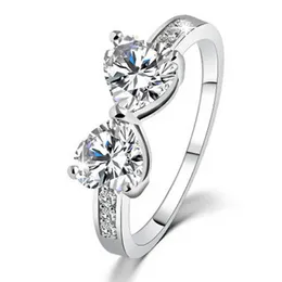 Wedding Rings Wholesale Korean Fashion Zirconia Rhinestone CZ Rings Heart Australian Crystal Diamond Ring