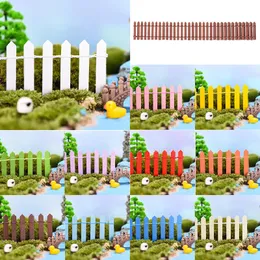 Decorative Flowers & Wreaths 2/4PCS Miniature Fairy Garden Fence Ornament Artificial Wood Picket For Dollhouse Home AccessoriesDecorative