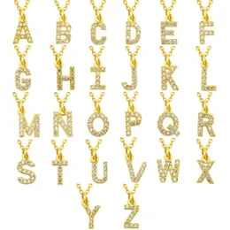 Pendant Necklaces Set 26pcs A-Z 14K Gold Plated Cubic Zirconia Initial Name Letter Charm Necklace For Women WholesalePendant