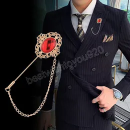 Metal Cristal Flor Hollow Lapel Pins e Broches Longo Agulha Pino Pino Camisa Terno Corsage Collar para Mulheres e Homens Jóias