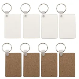 Sublimation Wooden Hard Board Key Rings Double Printable Blank Heat Transfer MDF DIY Double-Side Printed Keychain