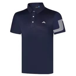 Primavera verão roupas masculinas manga curta golfe t-shirts preto ou branco cores jl lazer ao ar livre polos camisa esportiva 220328