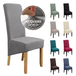 Jacquard Large XL Dining Chair Cover Stretch Spandex Elastic Long Back Slipcover Case for s Kitchen Banquet 220513