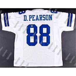 A001 Retro Custom Football Coureys خياطة خياطة #88 Drew Pearson Old Style Blue Black White Jersey Top Men's Rugby