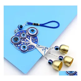 Other Fashion Accessories Jewelry Tree Of Life Enamel Evil Eye Turkish Style Car Pendant Blue Eyes Bronze Bells Pendants Drop Deliver Dhrf9