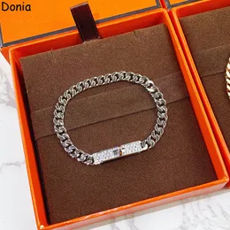 Donia bracelet de luxe nez de cochon exagéré titane acier Micro incrustation Zircon créateur de mode européen boîte-cadeau