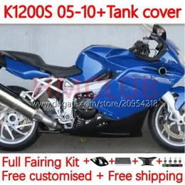 Fairings +Tank cover For BMW K1200 K 1200 S 1200S K1200S 05 06 07 08 09 10 Bodywork 153No.15 K-1200S 2005 2006 2007 2008 2009 2010 K1200-S 05-10 Motorcycle Body gloss blue