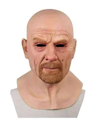 Cosplay Old Man Face Mask Halloween 3d Latex Head Adult Masque Suitable For Halloween Parties Bars Dance Halls Activities G220412