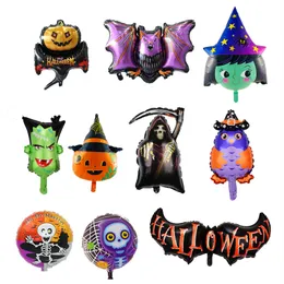 Halloween Party Balloons Pumpkin Witch Ghost Bat em forma de Mylar Foil Balloon Halloween Supplies